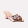 Peach Fancy Heel Slippers