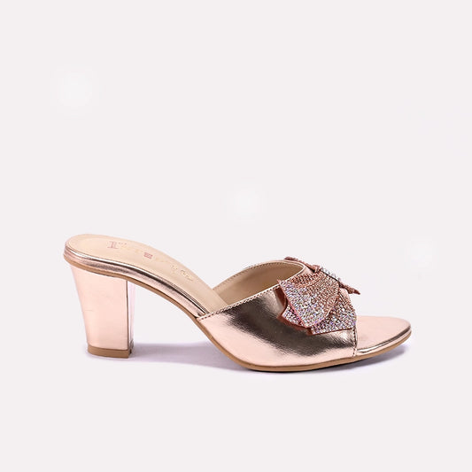 Womens Peach Fancy Heel Slippers