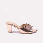 Womens Peach Fancy Heel Slippers