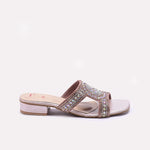 Womens Peach Fancy Slippers