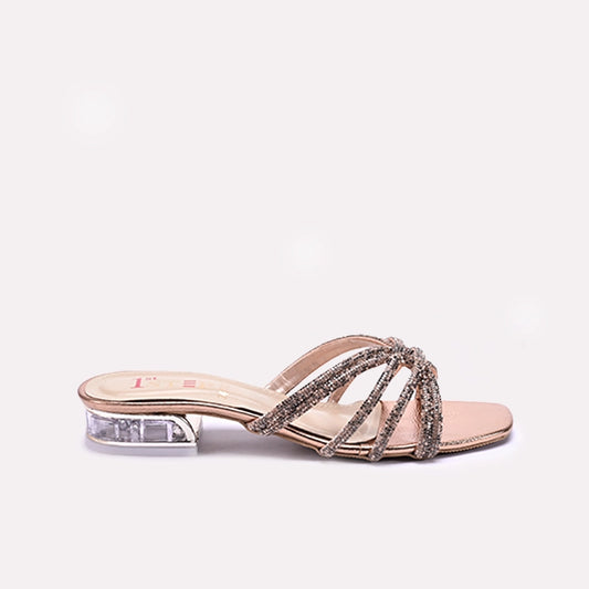 Womens Peach Fancy Slippers