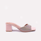 Womens Peach Fancy Slippers