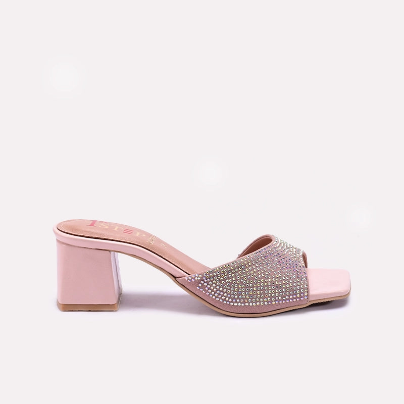 Womens Peach Fancy Slippers