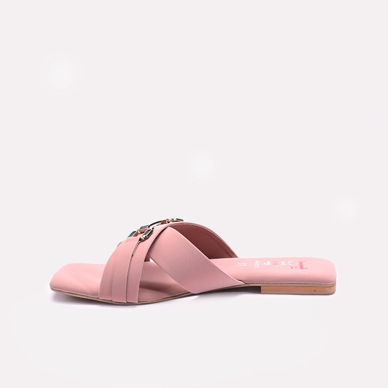 Peach Flat Casual Slippers for Women