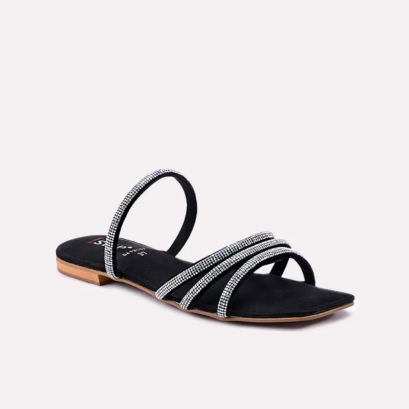 pheline black fancy slippers