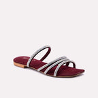 pheline maroon fancy slippers