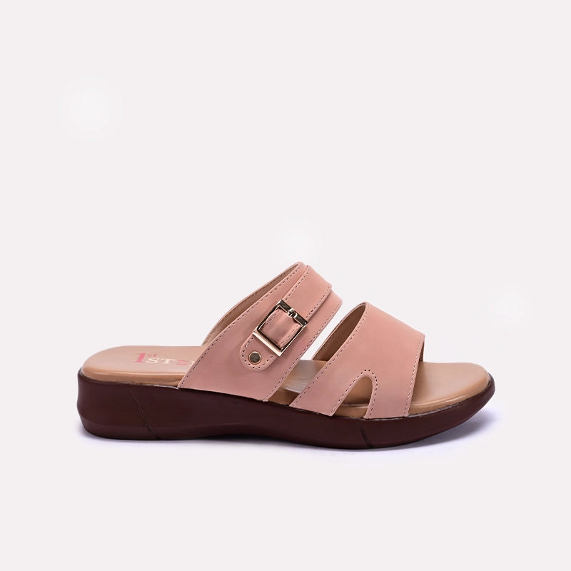 Womens Pink Casual Slippers