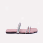 Womens Pink Fancy Flat Slippers