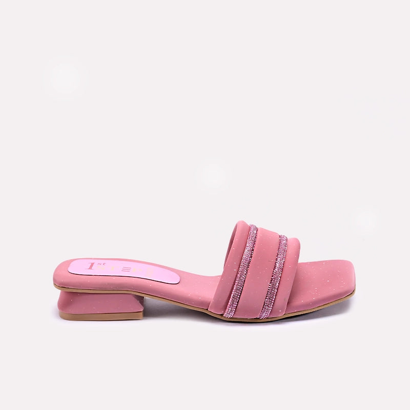 Womens Pink Fancy Slippers