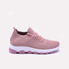 Pink Perforated Slip On Sneakers