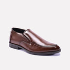 pioneer brown slip on formal shoes