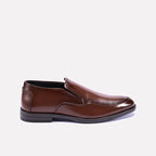pioneer mens brown slip on formal shoes