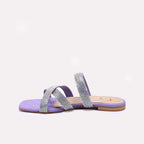Purple Flat Fancy Slippers for Women