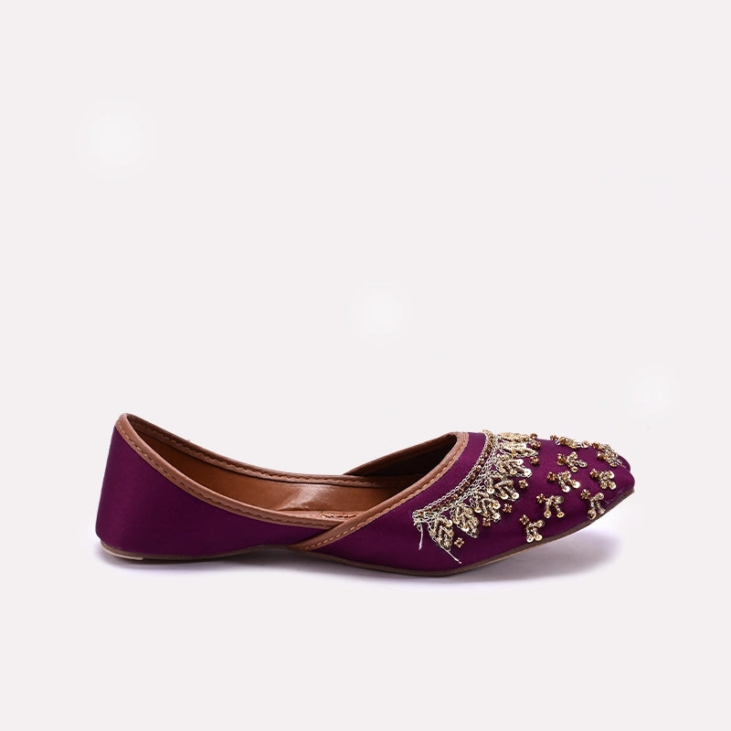 Womens Purple Khussa