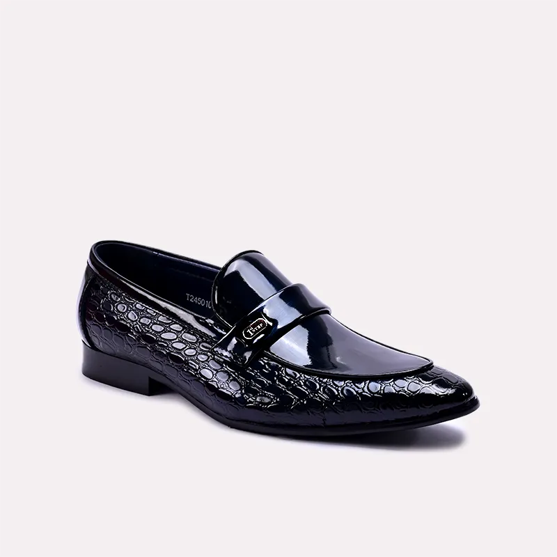 quentin black formal slip on shoes