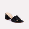 radiance black fancy heel slippers