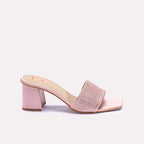 Womens Peach Fancy Bridal Slippers 0412575