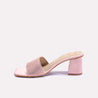 radiance peach fancy heel slippers for womens