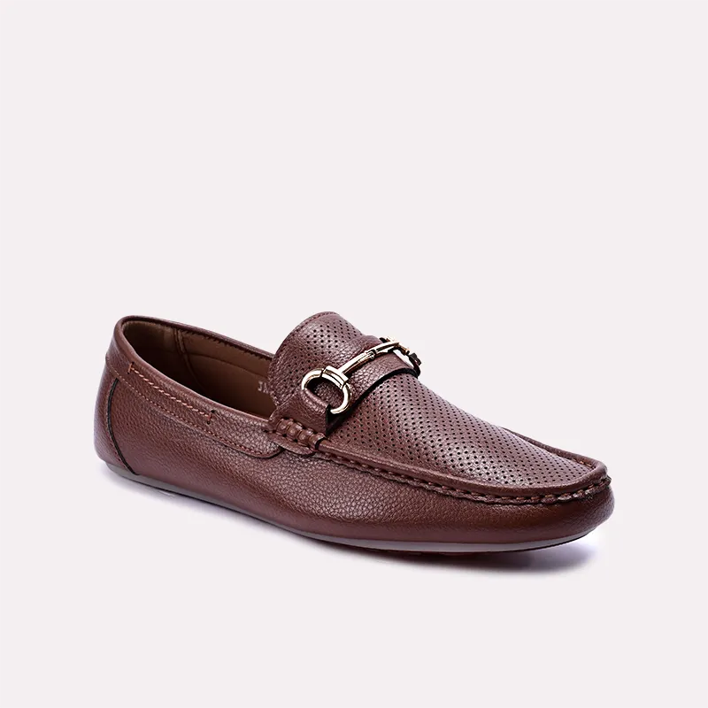 ralph brown perforated horsebit loafers