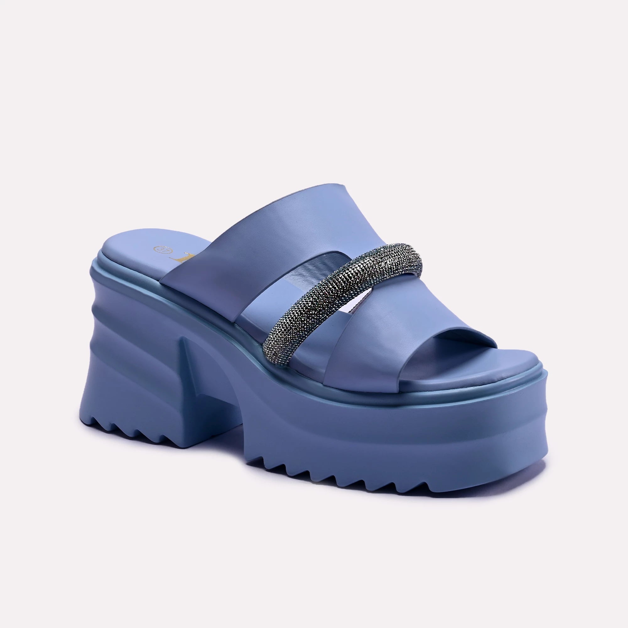 womens blue platform slippers