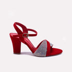 Womens Red Fancy Sandals