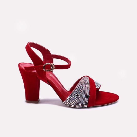 Womens Red Fancy Sandals