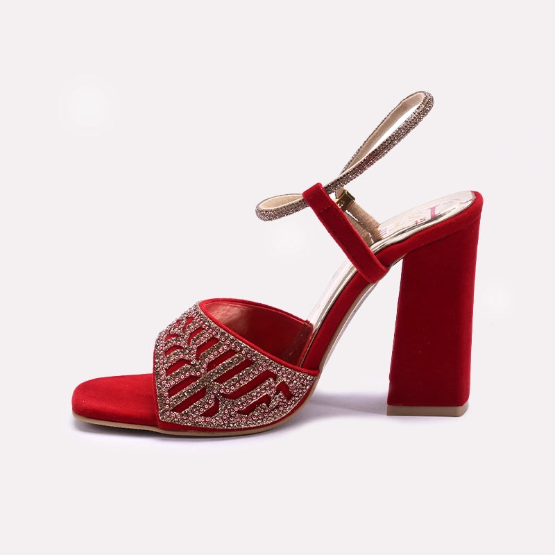 Red High Heel Fancy Sandals for Women