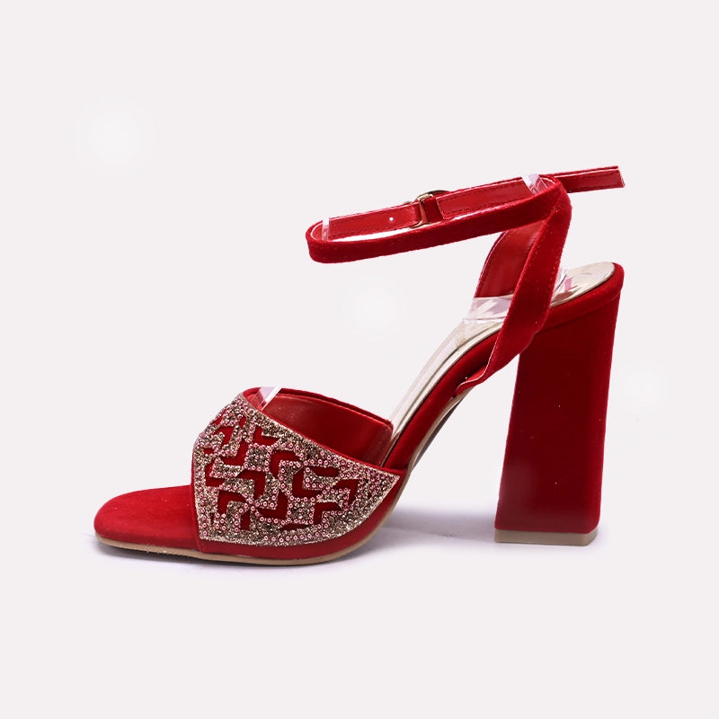 Red High Heel Fancy Sandals 0421480