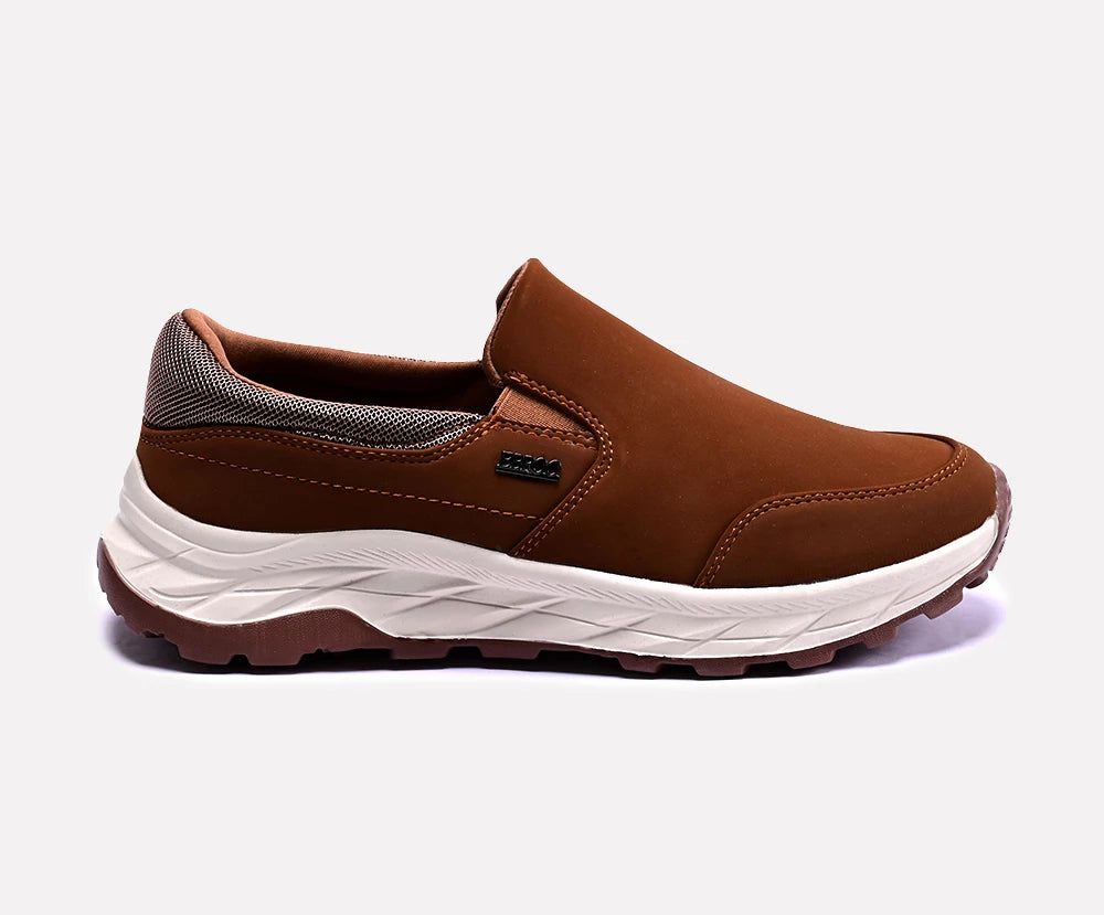 roger mens brown slip on sneakers