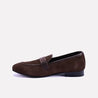 rogue brown formal velvet loafers for men