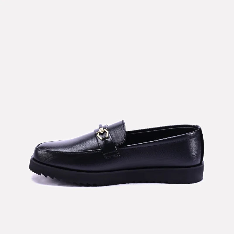 ryder black chunky dress loafers for women