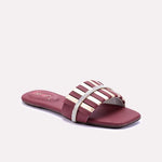 Sablea Maroon Fancy Flats 0412378