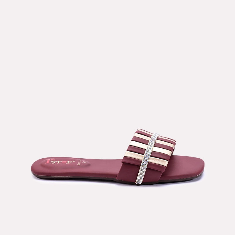 Sablea Maroon Fancy Flats 0412378