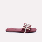 Sablea Maroon Fancy Flats 0412378