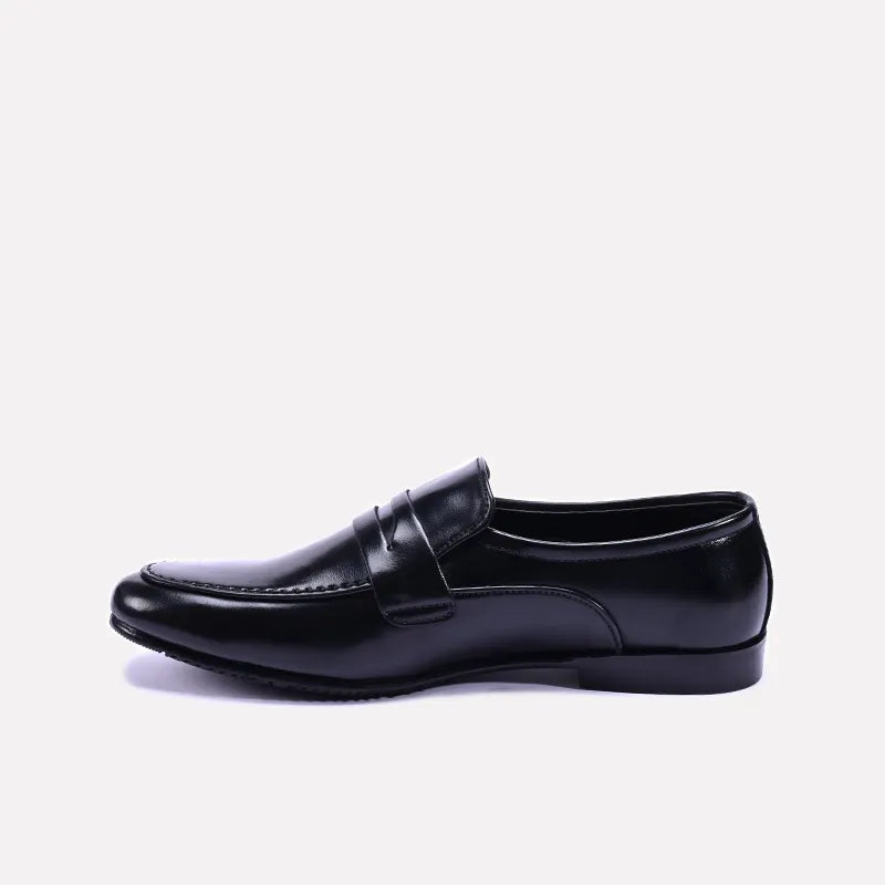 savage black dress penny loafers for men