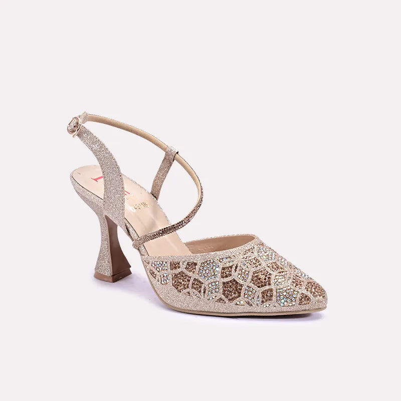 selina gold bridal pumps