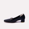 serafina black casual heel pumps for women