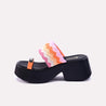 sheridan orange chunky casual slippers for women