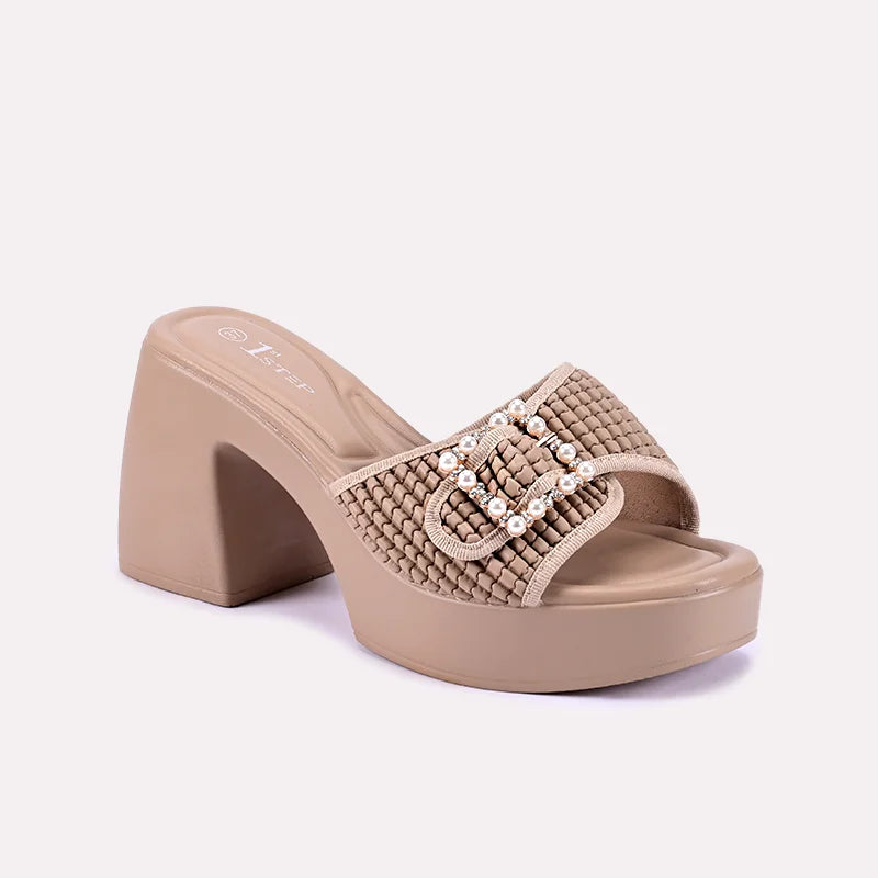 sia light brown heel slippers