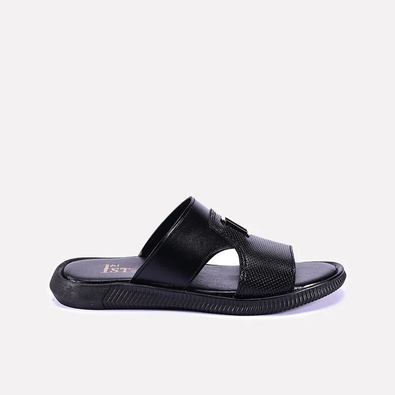 silas men black classic flip flops