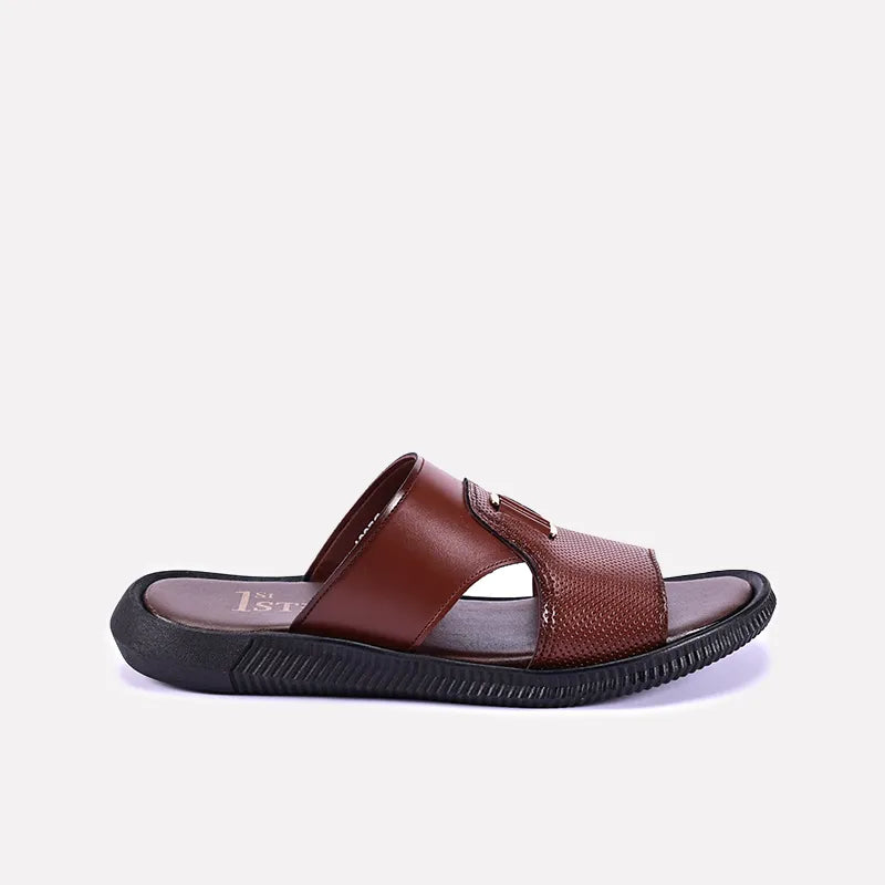 silas men brown classic flip flops