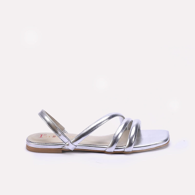 Womens Silver Casual Sandals