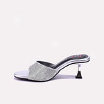 Silver Fancy Heel Slippers for Women