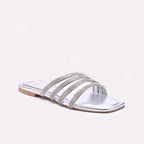 Silver Flat Fancy Slippers