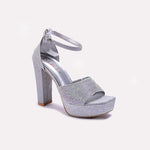 Silver High Heel Fancy Sandals
