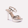 siofra gold glossy high heel sandals