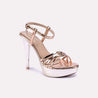 siofra peach glossy high heel sandals