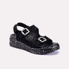 skye black comfy sandals