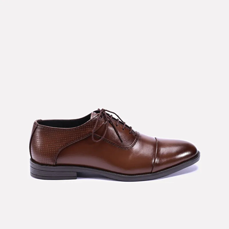 sovereign mens brown cap toe oxford shoes