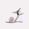 spark silver bridal sandals  for womens